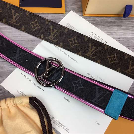 LOUIS VUITTON LV CIRCLE 40MM BELT MONOGRAM ECLIPSE CANVAS - B143