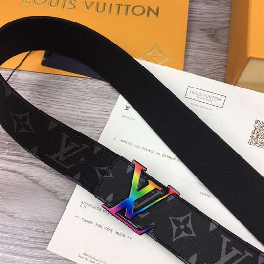 LOUIS VUITTON LV INITIALES REVERSIBLE BELT MONOGRAM ECLIPSE TAIGA 40MM RAINBOW - B149