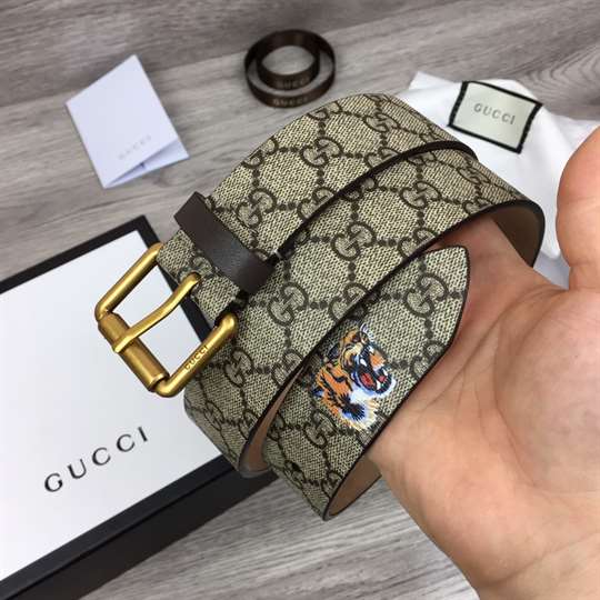 GUCCI TIGER PRINT GG SUPREME BELT - B40