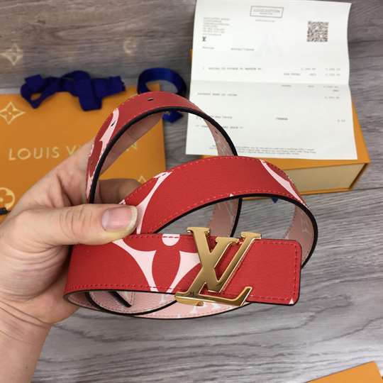 LOUIS VUITTON WOMEN'S ICONIC 30MM REVERSIBLE BELT RED - B145