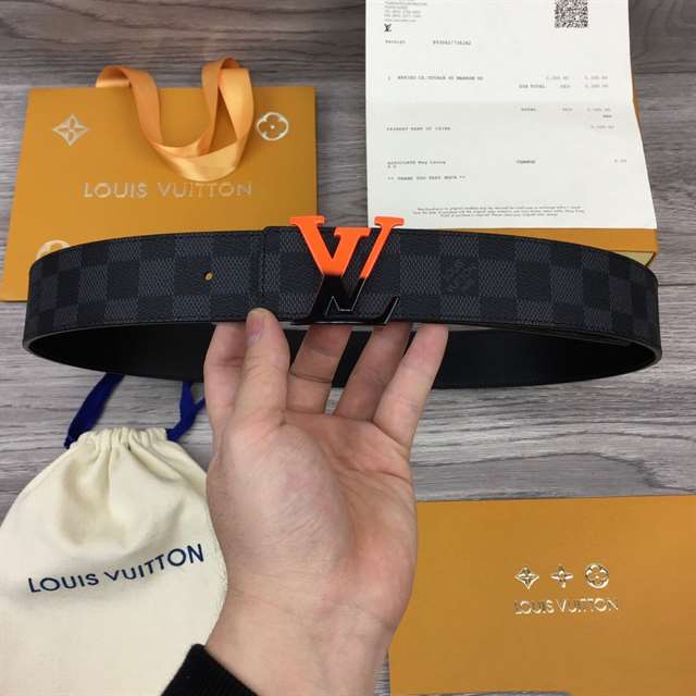 LOUIS VUITTON INITIALES 40MM REVERSIBLE DAMIER GRAPHITE CANVAS BELT - B94