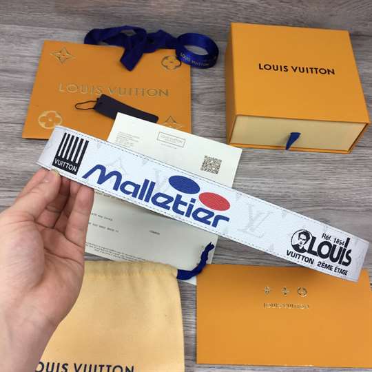 LOUIS VUITTON BELT INITIALES REVERSIBLE MONOGRAM LOGO STORY WHITE - B130