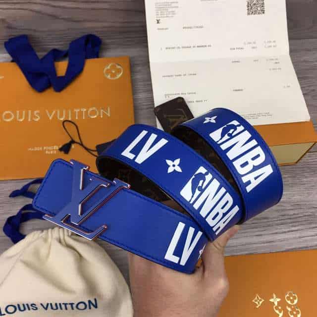 LOUIS VUITTON X NBA 3 STEPS 40MM REVERSIBLE MONOGRAM CANVAS BELT - B82