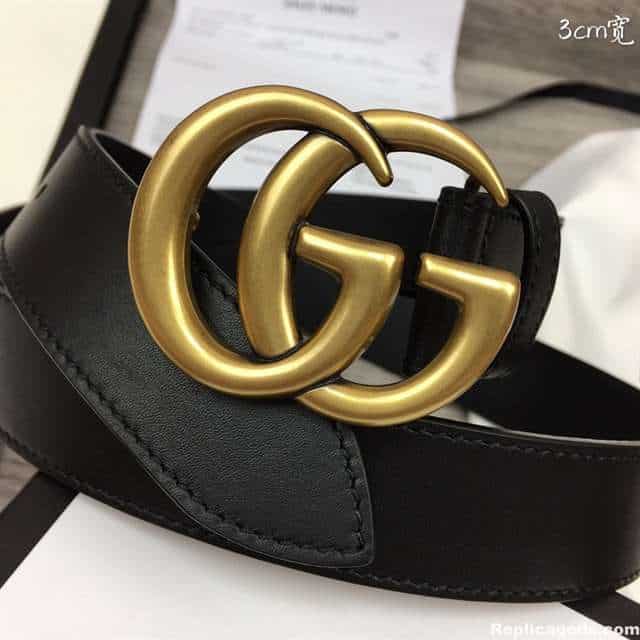 GUCCI BLACK GG MARMONT BELT 30MM - B30