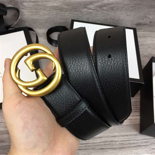GUCCI INTERLOCKING GG LEATHER BELT - B33