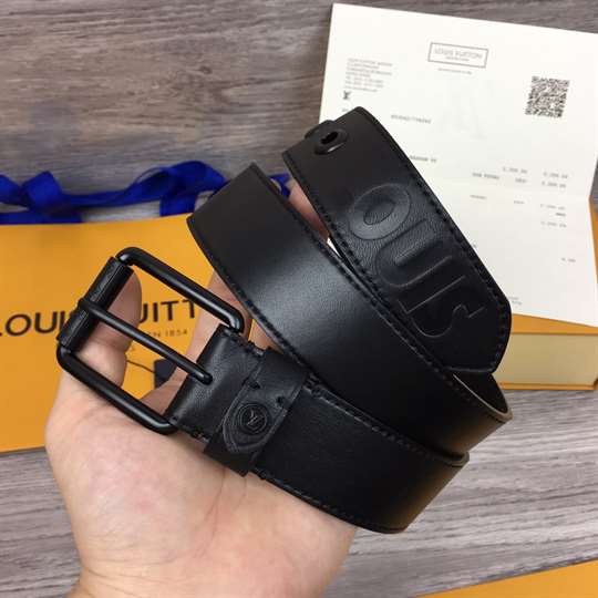 LOUIS VUITTON DARK INFINITY LEATHER VOYAGER 35MM BELT - B157