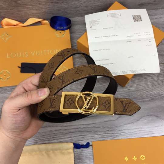 LOUIS VUITTON MONOGRAM CEINTURE DAUPHINE TAN NOIR BELT - B151