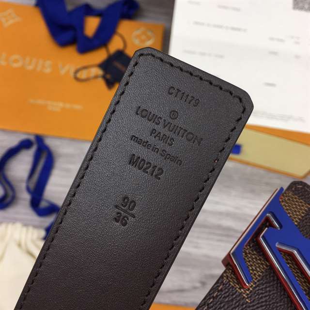 LOUIS VUITTON INITIALES 40MM REVERSIBLE DAMIER EBENE CANVAS BELT - B85