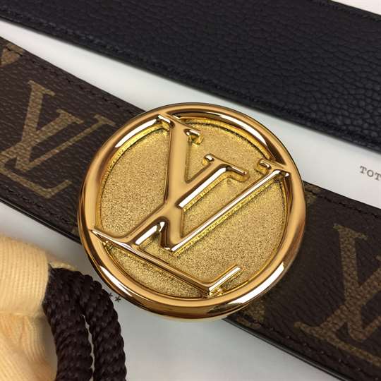 LOUIS VUITTON MONOGRAM LV CIRCLE LOGO 35MM REVERSIBLE BELT - B154