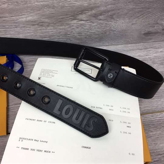 LOUIS VUITTON DARK INFINITY LEATHER VOYAGER 35MM BELT - B157