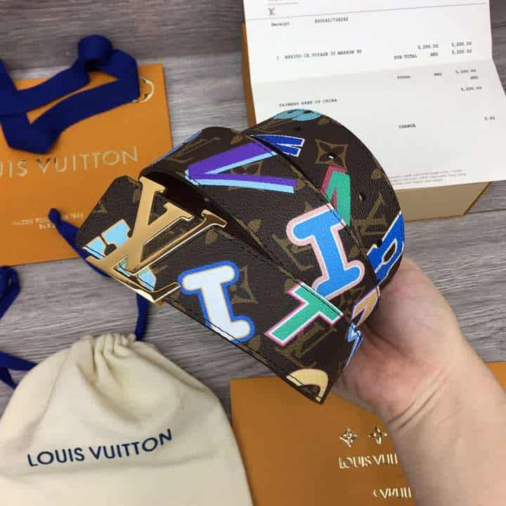 LOUIS X NBA LV INITIALES 40MM REVERSIBLE BELT MONOGRAM CANVAS CALF LEATHER REVERSE - B75