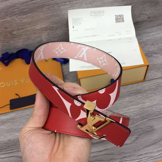 LOUIS VUITTON WOMEN'S ICONIC 30MM REVERSIBLE BELT RED - B145