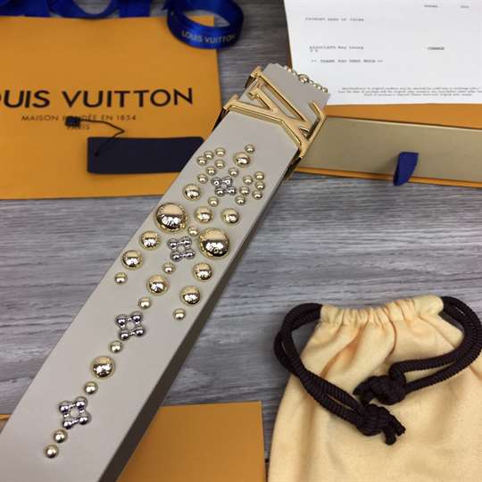 LOUIS VUITTON CALF LEATHER LV ICONIC 35MM BELT - B142