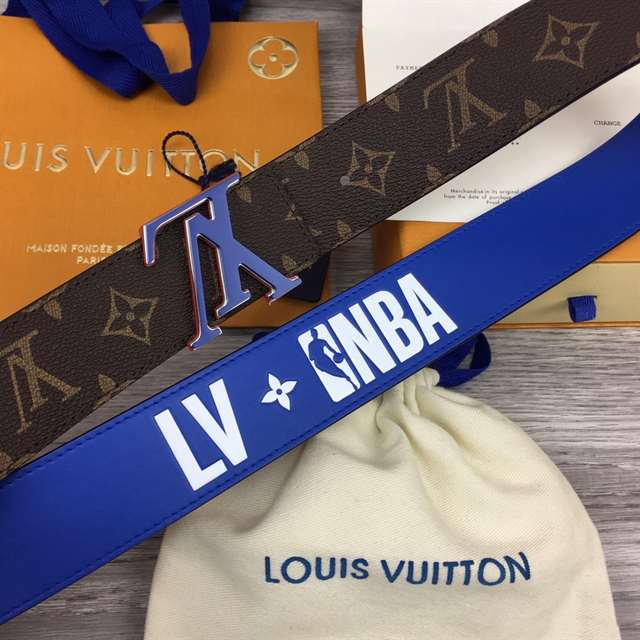 LOUIS VUITTON X NBA 3 STEPS 40MM REVERSIBLE MONOGRAM CANVAS BELT - B82