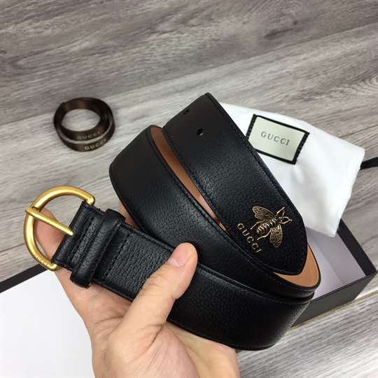 GUCCI BEE PENDANT LEATHER BELT - B48
