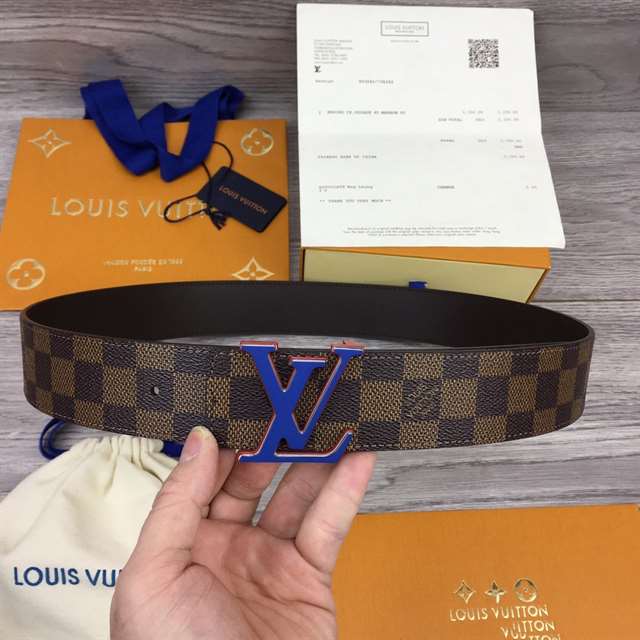 LOUIS VUITTON INITIALES 40MM REVERSIBLE DAMIER EBENE CANVAS BELT - B85