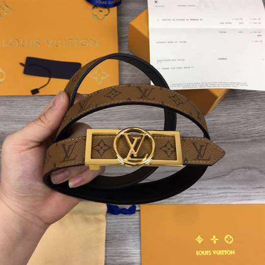 LOUIS VUITTON MONOGRAM CEINTURE DAUPHINE TAN NOIR BELT - B151