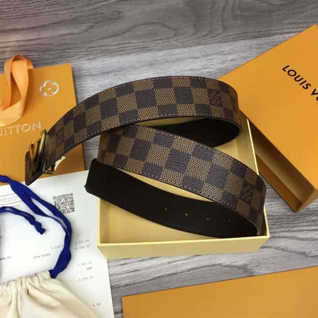LOUIS VUITTON INITIALES 40MM REVERSIBLE DAMIER EBENE CANVAS BELT - B89
