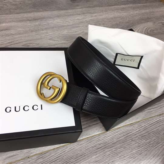 GUCCI INTERLOCKING GG LEATHER BELT - B33