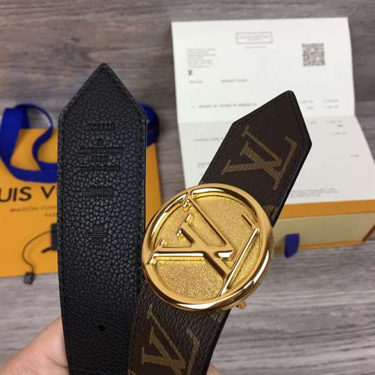 LOUIS VUITTON MONOGRAM LV CIRCLE LOGO 35MM REVERSIBLE BELT - B154