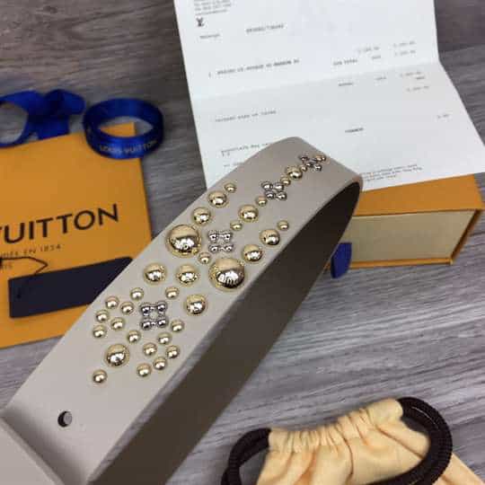 LOUIS VUITTON CALF LEATHER LV ICONIC 35MM BELT - B142