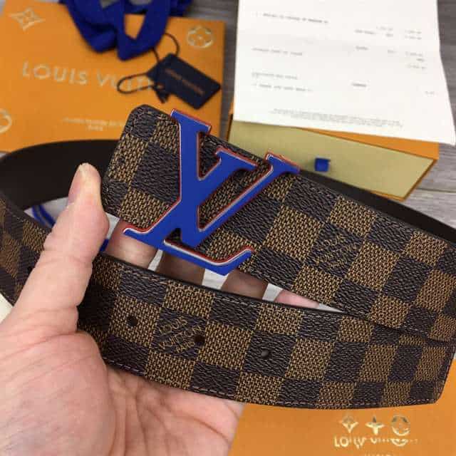 LOUIS VUITTON INITIALES 40MM REVERSIBLE DAMIER EBENE CANVAS BELT - B85