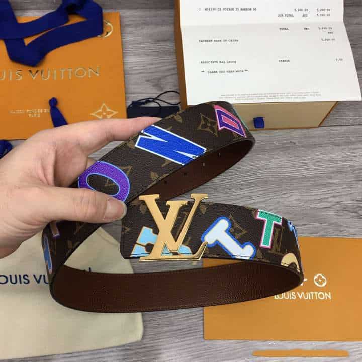 LOUIS X NBA LV INITIALES 40MM REVERSIBLE BELT MONOGRAM CANVAS CALF LEATHER REVERSE - B75