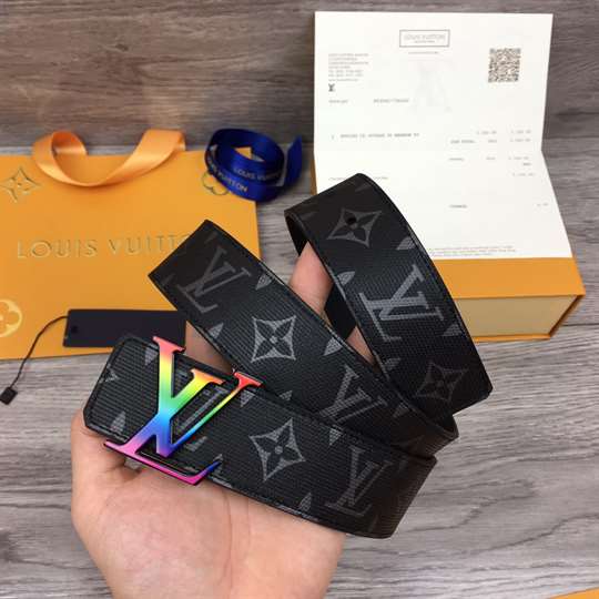 LOUIS VUITTON LV INITIALES REVERSIBLE BELT MONOGRAM ECLIPSE TAIGA 40MM RAINBOW - B149