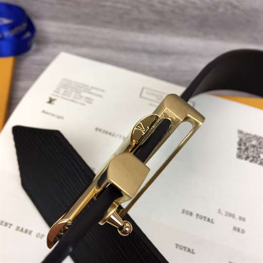 LOUIS VUITTON EPI LEATHER LV TWIST 40MM BELT M0068W BLACK - B138