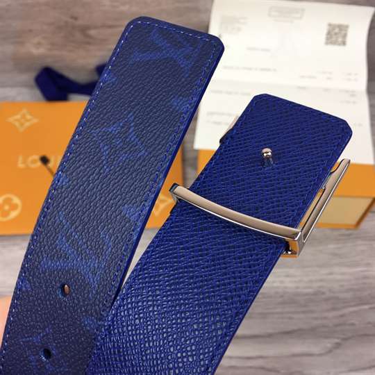 LOUIS VUITTON MEN'S INITIALES 40MM REVERSIBLE BELT BLUE - B126