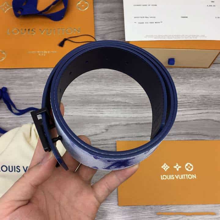 LOUIS VUITTON SHAPE 40MM REVERSIBLE BELT WATERCOLOR BLUE - B80