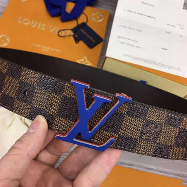 LOUIS VUITTON INITIALES 40MM REVERSIBLE DAMIER EBENE CANVAS BELT - B85