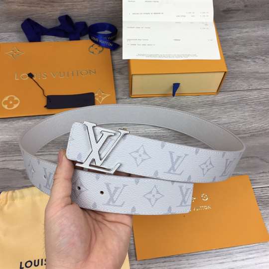 LOUIS VUITTON MEN'S INITIALES 40MM REVERSIBLE BELT WHITE - B127