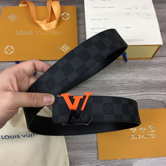 LOUIS VUITTON INITIALES 40MM REVERSIBLE DAMIER GRAPHITE CANVAS BELT - B94