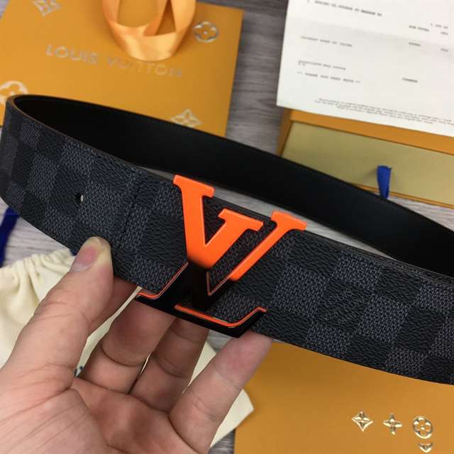 LOUIS VUITTON INITIALES 40MM REVERSIBLE DAMIER GRAPHITE CANVAS BELT - B94