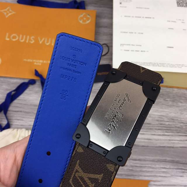 LOUIS VUITTON X NBA 3 STEPS 40MM REVERSIBLE MONOGRAM CANVAS BELT - B97