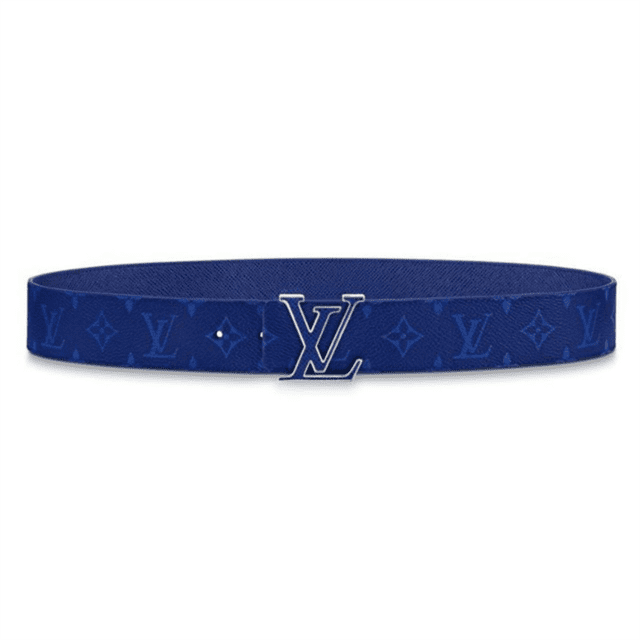 LOUIS VUITTON MEN'S INITIALES 40MM REVERSIBLE BELT BLUE - B126