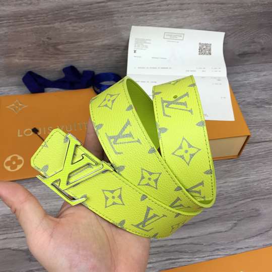 LOUIS VUITTON MEN'S INITIALES 40MM REVERSIBLE BELT YELLOW - B128