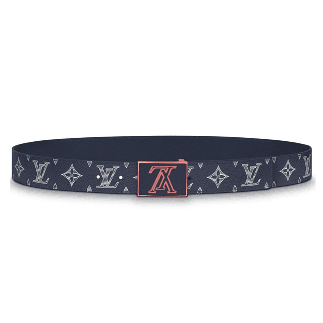 LOUIS VUITTON BELT METROPOLE MONOGRAM UPSIDE DOWN INK NAVY - B132