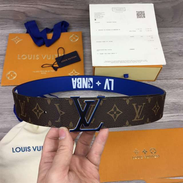 LOUIS VUITTON X NBA 3 STEPS 40MM REVERSIBLE MONOGRAM CANVAS BELT - B114