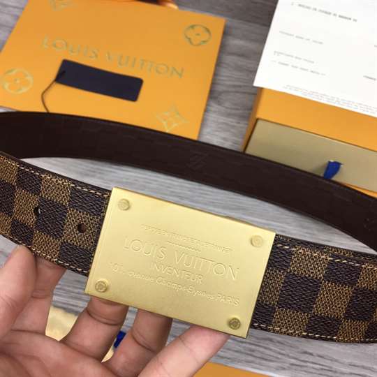 L0UIS VUITT0N NEO INVENTEUR REVERSIBLE 40MM DAMIER EBENE CANVAS BELT - B133