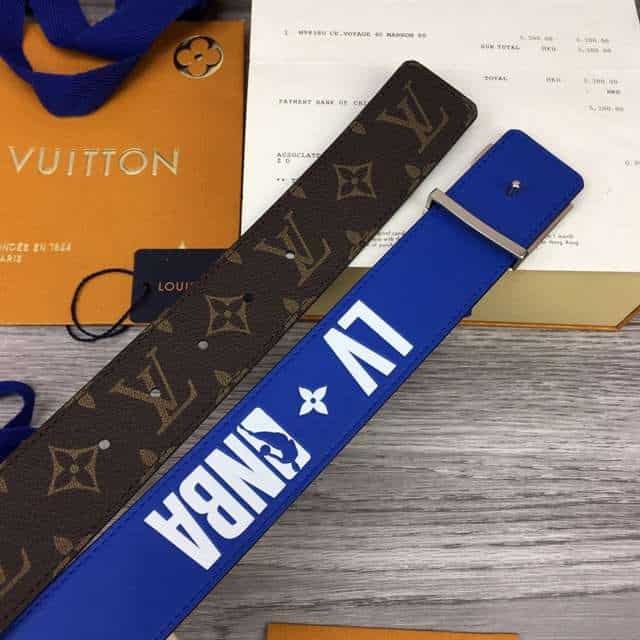 LOUIS VUITTON X NBA 3 STEPS 40MM REVERSIBLE MONOGRAM CANVAS BELT - B100