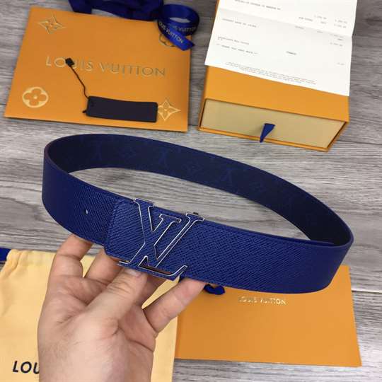 LOUIS VUITTON MEN'S INITIALES 40MM REVERSIBLE BELT BLUE - B117