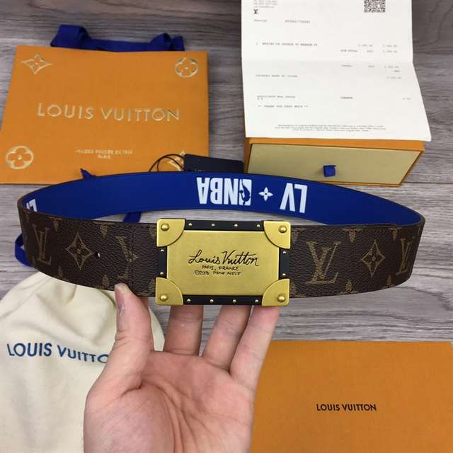 LOUIS VUITTON X NBA 3 STEPS 40MM REVERSIBLE MONOGRAM CANVAS BELT - B101