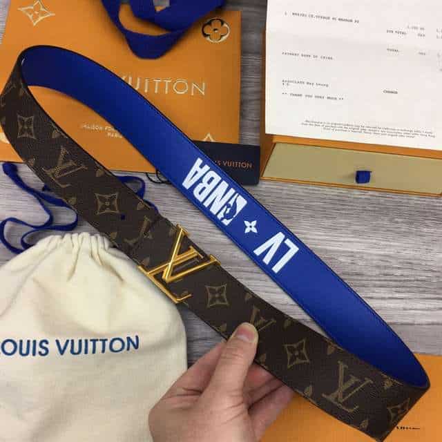 LOUIS VUITTON X NBA 3 STEPS 40MM REVERSIBLE MONOGRAM CANVAS BELT - B99