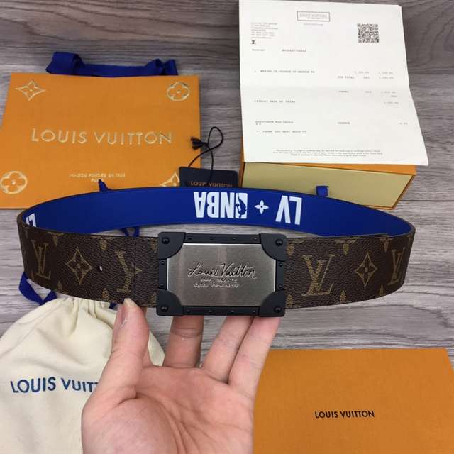 LOUIS VUITTON X NBA 3 STEPS 40MM REVERSIBLE MONOGRAM CANVAS BELT - B97