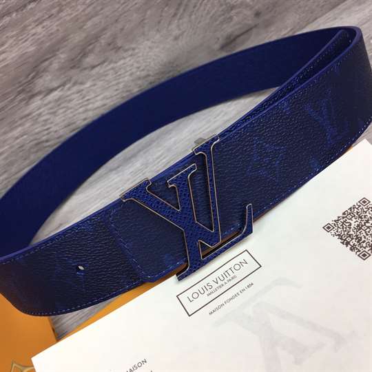 LOUIS VUITTON MEN'S INITIALES 40MM REVERSIBLE BELT BLUE - B126