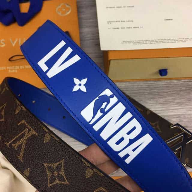 LOUIS VUITTON X NBA 3 STEPS 40MM REVERSIBLE MONOGRAM CANVAS BELT - B114
