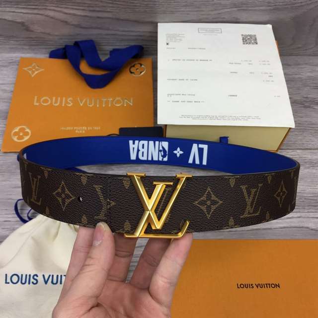 LOUIS VUITTON X NBA 3 STEPS 40MM REVERSIBLE MONOGRAM CANVAS BELT - B99