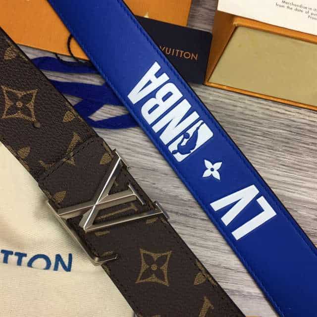 LOUIS VUITTON X NBA 3 STEPS 40MM REVERSIBLE MONOGRAM CANVAS BELT - B100